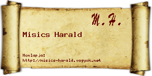 Misics Harald névjegykártya